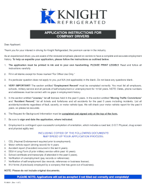Knight Refrigerated Driver Application