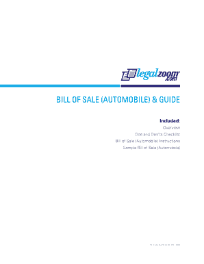 Bill of Sale Automobile Template