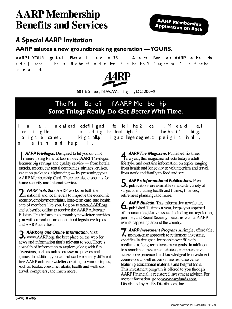 Aarp Application Form Fill Online Printable Fillable Blank PdfFiller