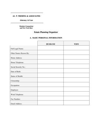 Estate Planning Organizer Download - Fill Online, Printable, Fillable,  Blank | pdfFiller