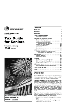 IRS Publication 554 Tax Guide for Seniors