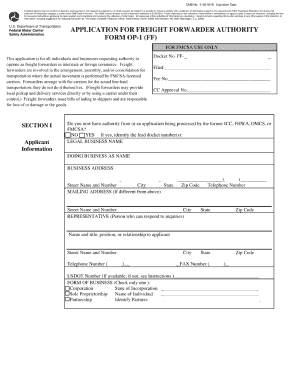 freight forwarder op form