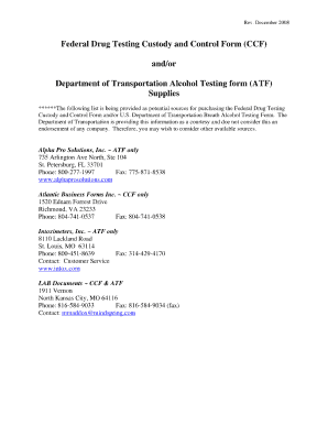 federal drug testing custody and control form ccf