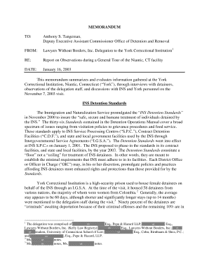 2003 ABA Detention Facility Audit - York Correctional Institution - ice