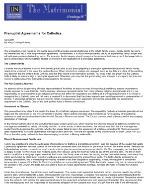 Catholic prenuptial agreements form