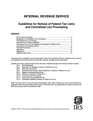 IRS Federal Tax Lien Guidelines