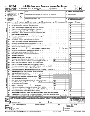 US Federal Life Insurance Company Income Tax Return