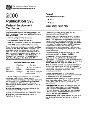 IRS W-2 and W-3 Forms 2000