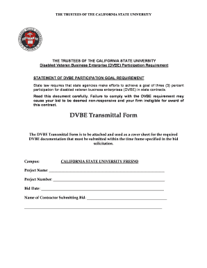California DVBE Participation Requirement Form