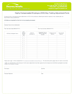 Cafeteria Plan Nondiscrimination Testing Template - Fill and Sign Printable  Template Online