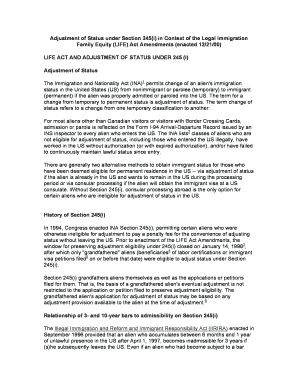 Adjustment of Status under Section 245(i ) in Context of the Legal ...