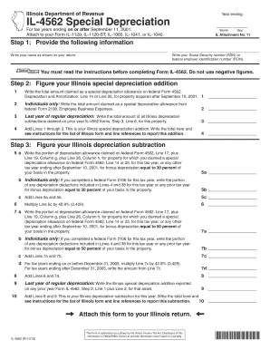 Illinois Special Depreciation Form IL-4562