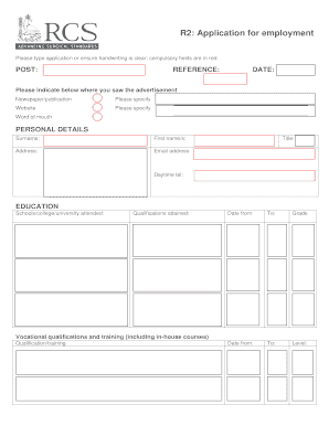 Employment Application Form