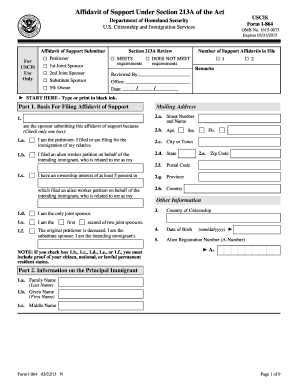 affidavit of support form ds 260