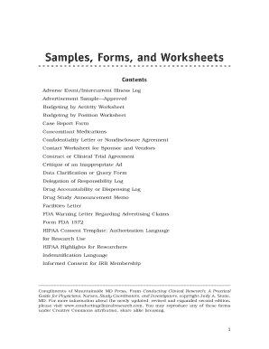 Adverse Event/Intercurrent Illness Log