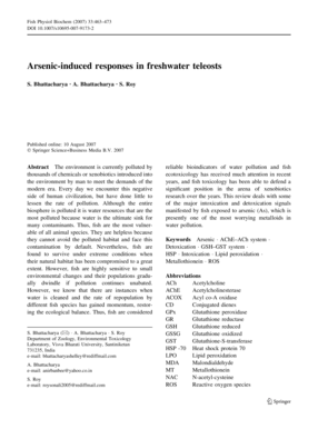 Arsenic- induced responses in freshwater teleosts - pebbledocs