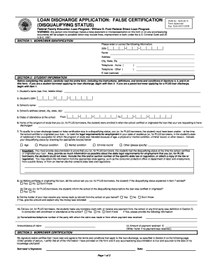 Loan Discharge Application Form