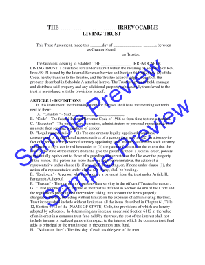 filled living trust sample form