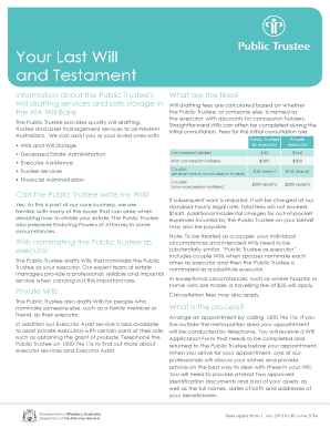 last will and testament brochures form