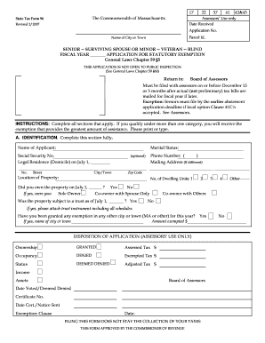 Massachusetts Statutory Exemption Application