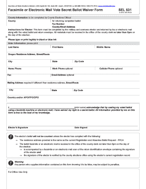Oregon Vote Secret Ballot Waiver Form