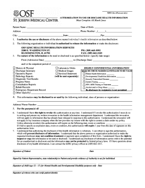 blank medical records authorization form