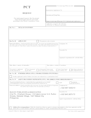 pct request fillable form