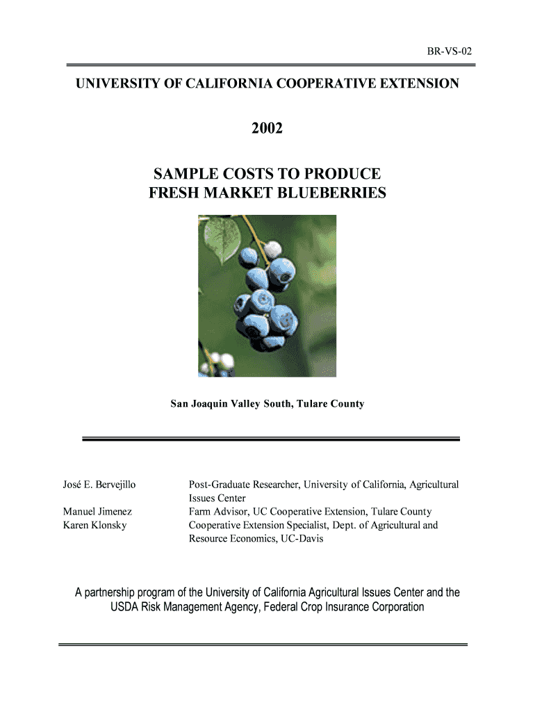 2002 SAMPLE COSTS TO PRODUCE FRESH MARKET - ucanr Preview on Page 1