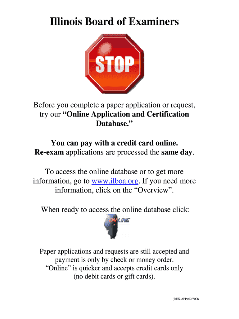 illinois board of examiners cip form Preview on Page 1