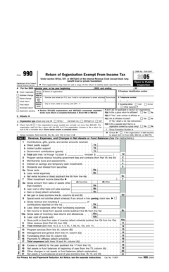 Form 990 Return of Organization Exempt From Income Tax
