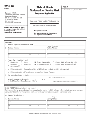 Illinois Trademark Assignment Form
