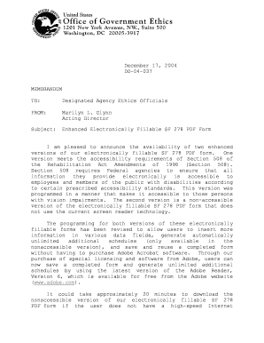 Enhanced Electronically Fillable SF 278 Form