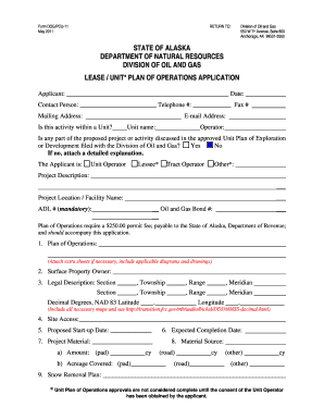 Lease/Unit Plan of Operations Application - State of Alaska DNR ... - dog dnr alaska