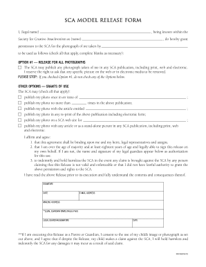 SCA Model Release Form