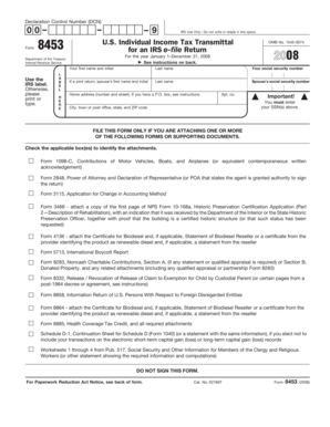 IRS Form 8453 Transmittal