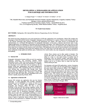 developing a web based gis application for earthquake information