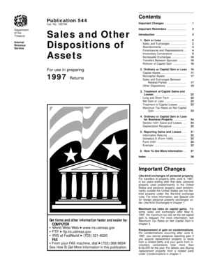 IRS Publication 544 Sales and Exchanges