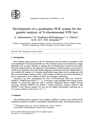 Development of a quadruplex PCR system for the genetic ... - ISFG - isfg