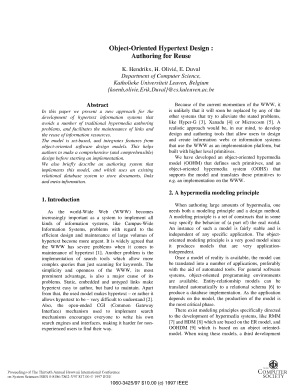 Object-Oriented Hypertext Design : Authoring for Reuse - csdl2 computer