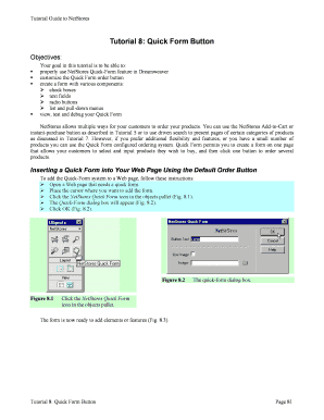 Tutorial 8 : Quick Form Button - NetStores