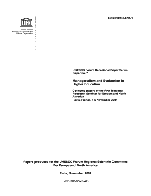 unesco 2004 managerialism and evaluation in higher education unesco forum occasional papers series no 7 paris author available online form