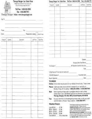 therapy shoppe inc order form pdf