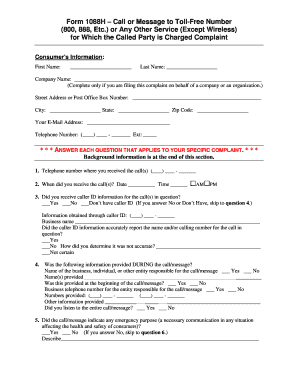 FCC Form 1088H Complaint