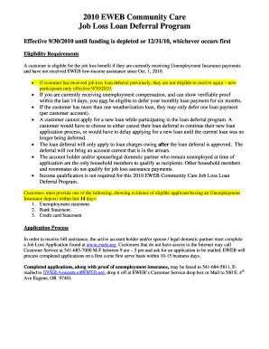 eweb community care job loss
