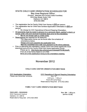 Home Daycare Application Form | pdfFiller