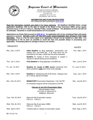 BE- 170 : Information and Filing Instructions - WBE - wicourts