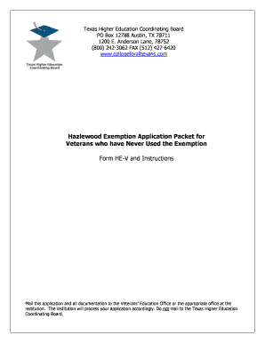 Texas Hazlewood Exemption Application