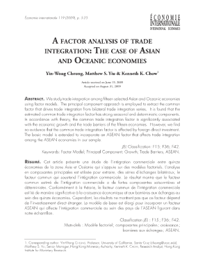 A FACTOR ANALYSIS OF TRADE INTEGRATION: THE ... - CEPII