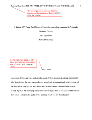 Apa cover page example - Example of apa paper fillable form