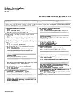 Fillable Online Medicare Secondary Payor Development Form Fax Email ...
